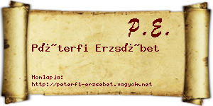 Péterfi Erzsébet névjegykártya