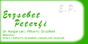 erzsebet peterfi business card