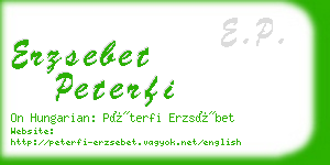 erzsebet peterfi business card